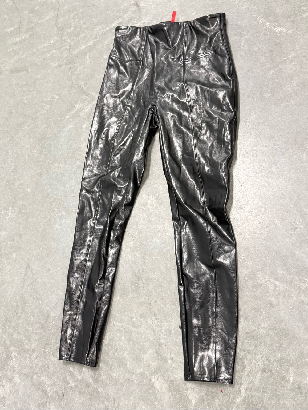 SPANX Black Faux Leather Skinny leggings medium
